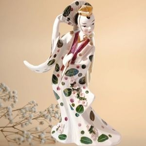 Vintage Geo Z Lefton Figurine Asian Dancer 1956 8.5" Signed